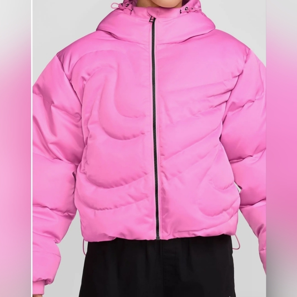 NIKE Swoosh Quilted Down Crop Puffer Jacket, Size S & M, Retail $275.00 USD